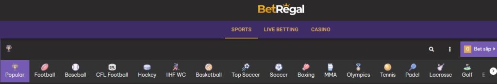BetRegal sports coverage